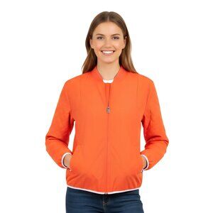 Ilse Jacobsen Hornbaek Wind Jacket Partial Quilting Logo Full Zip Orange Size 40